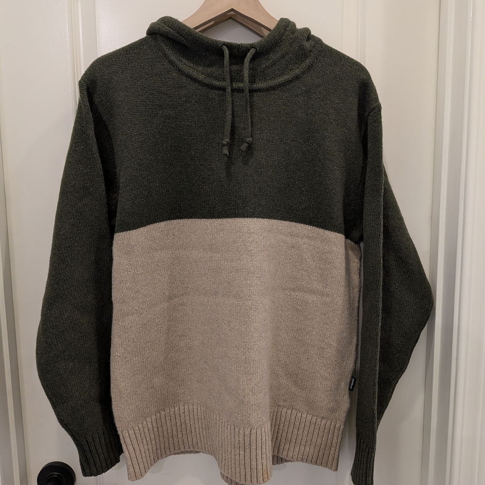 Patagonia Olive and Beige Turtleneck Sweater